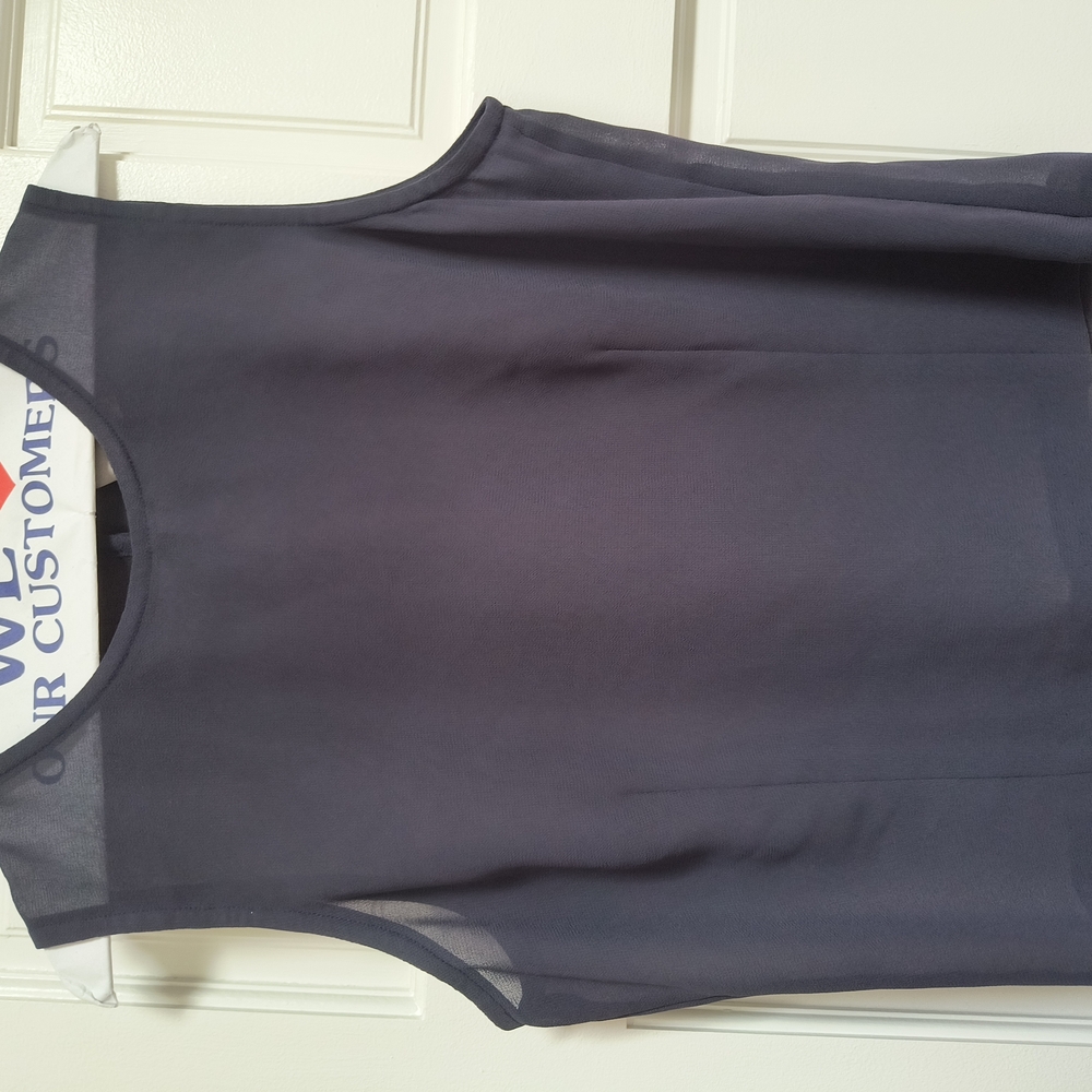 LA Designer Emil Rutenberg Navy Shell Top with Minimalist Design